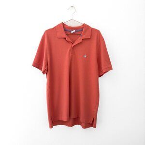 Brooks Brothers Short Sleeve Collared Cotton Polo Shirt Coral Pink Size XL